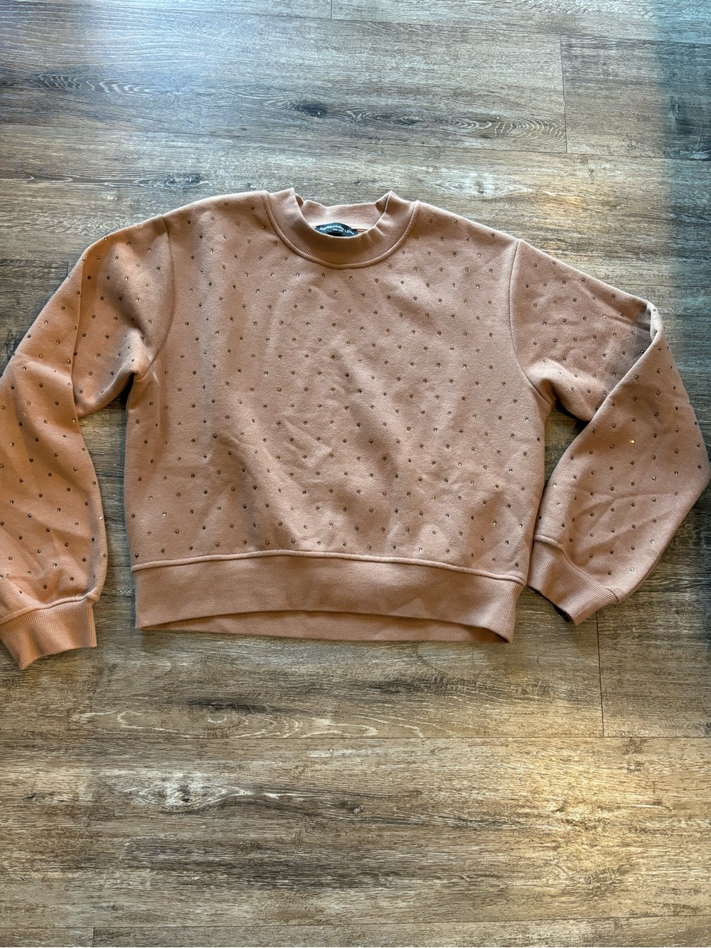 Generation Love Studded Crewneck Sweatshirt - Blush Pink/ light brown
